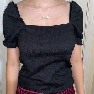 Black Short Sleeve Blouse